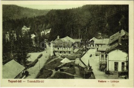 Tusnádfürdő, Bai Tusnad; látkép. Andrásofszky bazár Nr. 6. 1929. / vedere