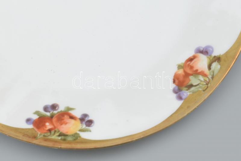 4 db Hutschenreuter gyümölcs mintás reggeliző tányér. Matricás, jelzett, hibátlan d: 20 cm - Image 2