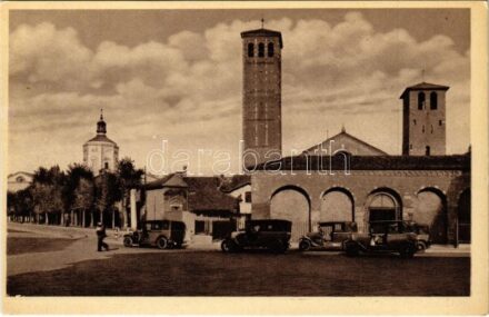 Milano, Milan; Basilica di S. Ambrogio / Basilica of St. Ambrogio, automobiles