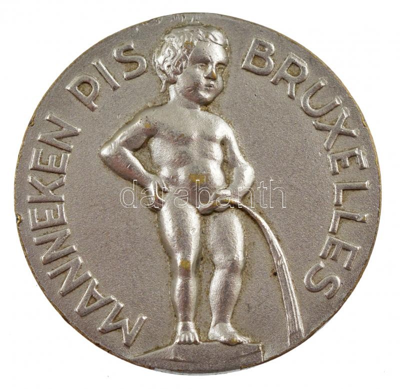 Belgium DN 'Manneken Pis Bruxelles' kétoldalas, ezüstözött Br emlékérem (31mm) T:1- Belgium ND 'Manneken Pis Bruxelles' two-sided, silvered Br medallion (31mm) C:AU