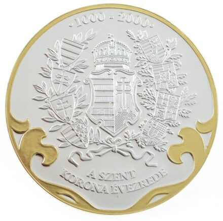 DN 'A Szent Korona évezrede - 1464 Mátyás a nagy király' aranyozott, ezüstözött Cu emlékérem (40mm) T:PP