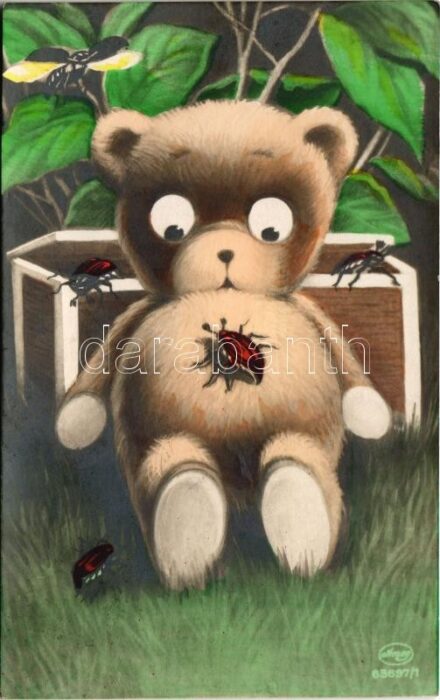 1931 Bear and beetles. Amag + 'Österreichischer Tierschutzverein Wien'