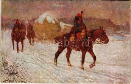 1915 Előőrsön. A M. kir. honvédelmi minisztérium hadsegélyező hivatala kiadása / WWI Austro-Hungarian K.u.K. military art postcard, support fund s: Lengyel Reinfuss (EK)