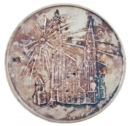 Fritz Mihály (1947-) DN 'Szeged' fém emlékérem tokban (42,5mm) T:1- patina