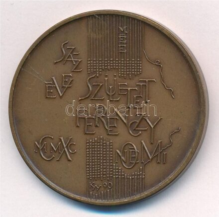 Kiss György (1943-2016) 1990. 'MÉE - Száz éve született Ferenczy Noémi' bronz emlékérem (42,5mm) T:1 Adamo BP30