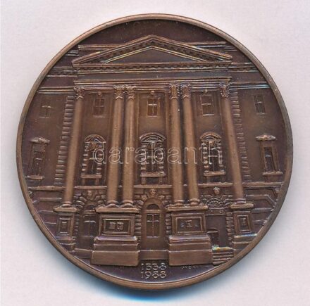 Győrfi Sándor (1951-) 1988. 'Debreceni Református Kollégium' Br emlékérem (42,5mm) T:1-