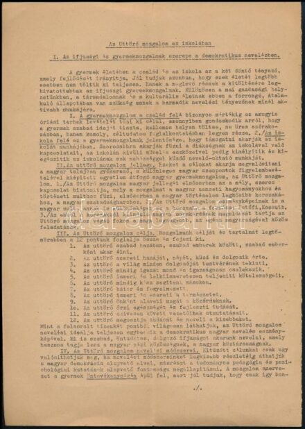 cca 1948 Az úttörő mozgalom ismertetése