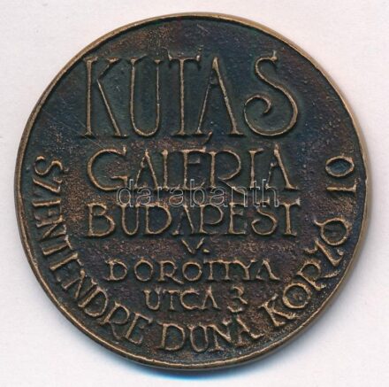Kutas László (1936-) 1991. Kétoldalas, öntött bronz névjegyérem (42mm) T:2 patina