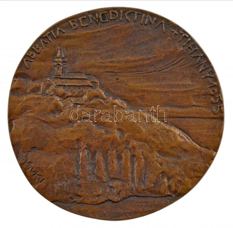 M. Kemény Judit (1918-2009) DN 'ABBATIA BENEDICTINA TIHANY (Tihanyi Bencés Apátság) 1055' egyoldalas, öntött Br emlékérem (89mm) T:1-