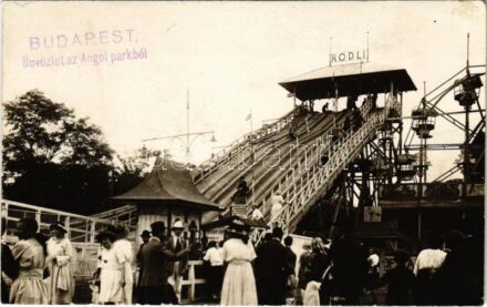 Budapest XIV. Angol park, rodli pálya, óriáskerék. photo