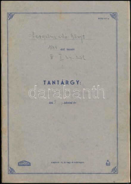 1945 Budapest Székesfőváros forgalmi adóbélyegek forgalmi adókönyvbe ragasztva