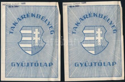 Takarékbélyeg gyűjtőlap, 2 db