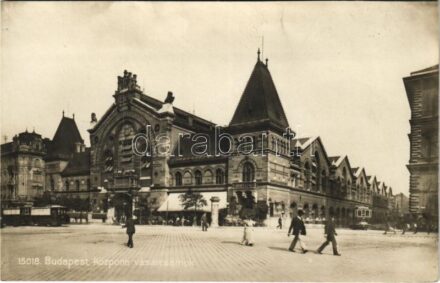 Budapest IX. Központi Vásárcsarnok, villamosok. Würthle & Sohn