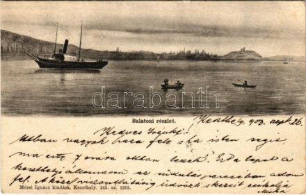 1903 Balaton, 'HELKA' gőzhajó. Mérei Ignác 145. 1903. (EK)