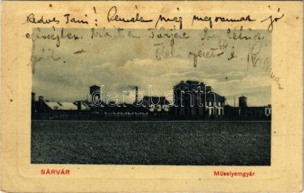1918 Sárvár, Műselyemgyár. W.L. (?) Milfai Ferenc kiadása + 'Rekonvalescenten-Abteilung beim k.u.k. Ersatzbaon No. 83. Sárvár' (EK)