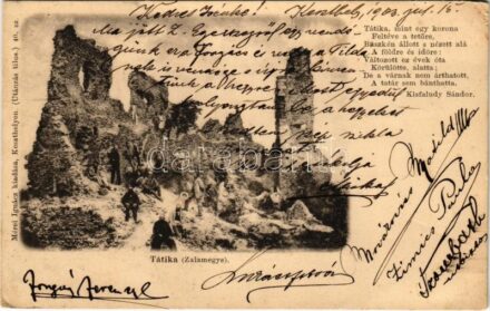 1903 Zalaszántó, Tátika várrom. Balaton-vidék. Mérei Ignác 40. (EK)