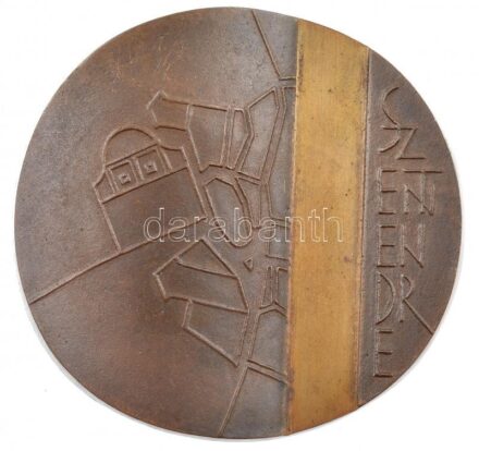 Csikszentmihályi Róbert (1940-2021) 1981. 'Szentendre' bronz plakett (100x105mm) T:1-