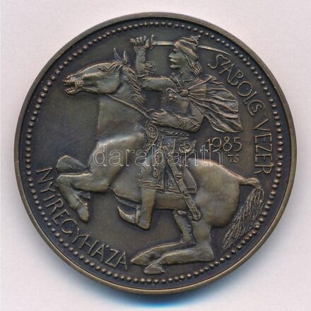 Tóth Sándor (1933-2019) 1985. 'Szabolcs vezér - Nyíregyháza' bronz emlékérem (42,5mm) T:1