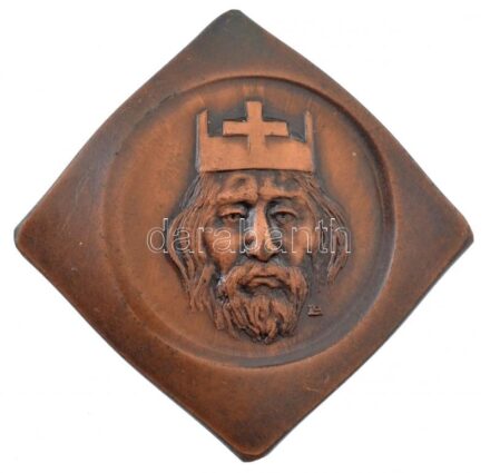 Lapis András (1942-) 1988. 'I. István 975?-1038 - Szegedi Éremgyűjtők' bronz csegely emlékérem (32x33mm) T:1- Adamo SG21