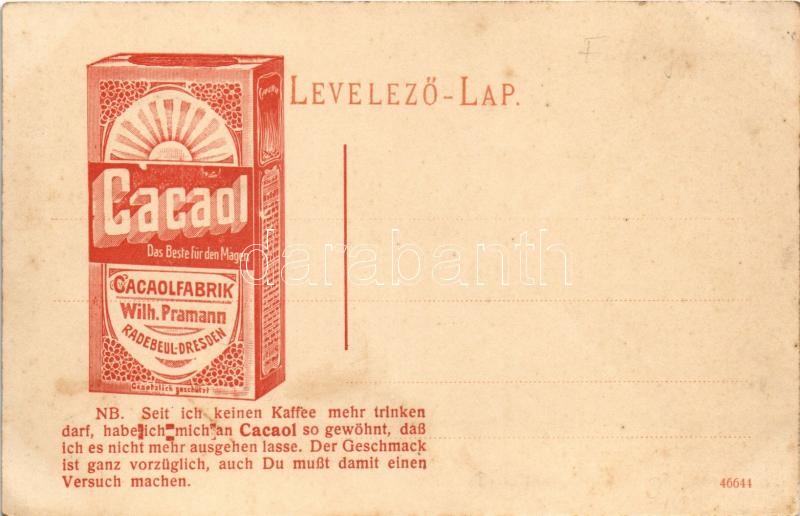 Zólyom, Zvolen; Hátoldalon Wilh. Pramann Cacaolfabrik Radebeul-Dresden reklámja / advertisement on the backside - Image 2