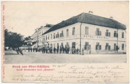 1903 Felsőlövő, Oberschützen; Ernst Friedrich's Hotel Central / Központi szálloda (EK)