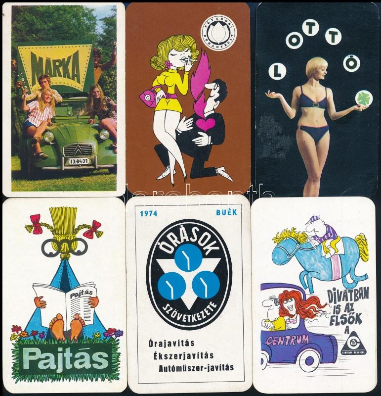 cca 1970-1980 20 db vegyes kártyanaptár