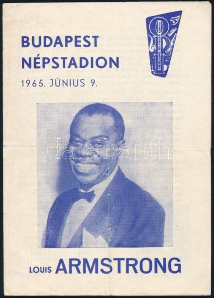 1965 Louis Armstrong Budapesten a Népstadionban, programfüzet, hajtott