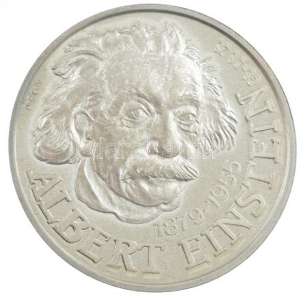 Csóka Zsuzsa (1962-) 1995. 'Albert Einstein' jelzett Ag emlékérem (46,14g/0.640/42,5mm) T:PP fo.