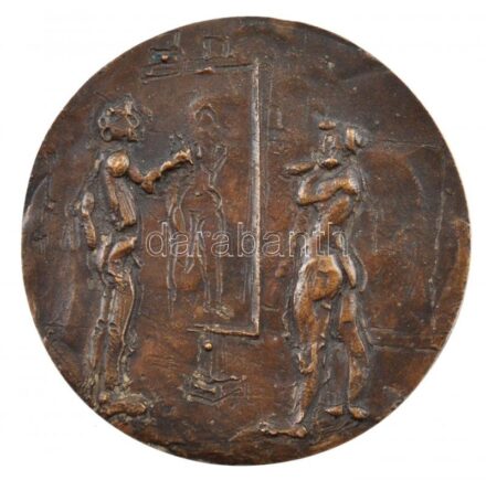 DN 'Törzsgárda - Magyar Képzőművészeti Főiskola' kétoldalas Br plakett (76mm) T:2 kis patina, ph