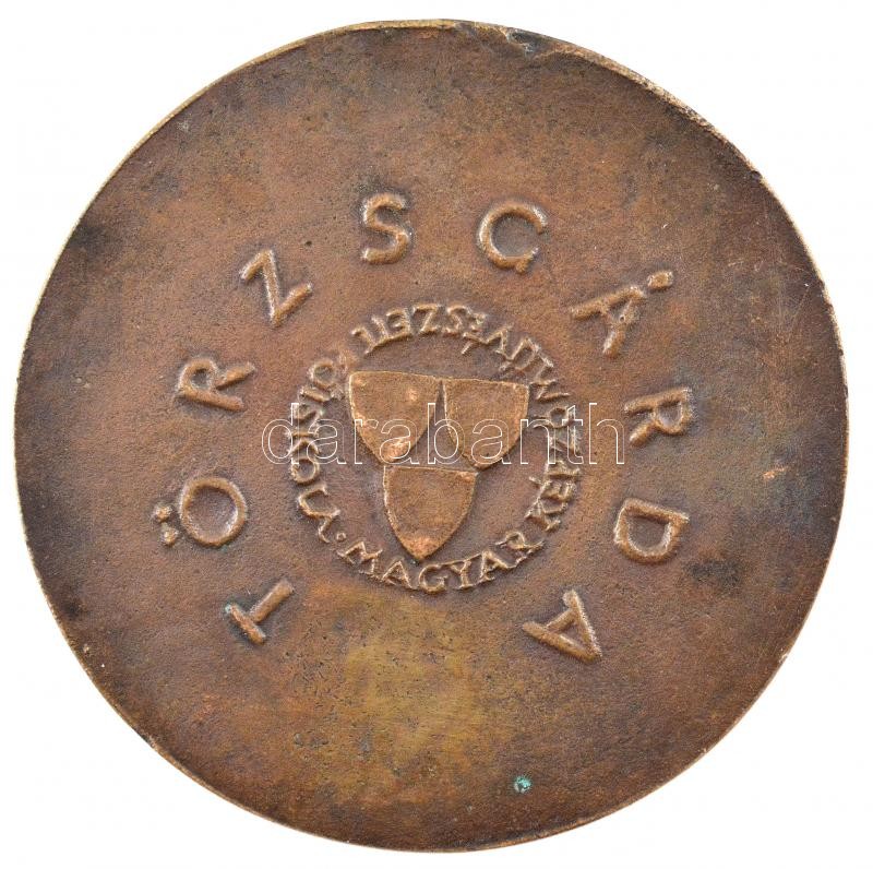 DN 'Törzsgárda - Magyar Képzőművészeti Főiskola' kétoldalas Br plakett (76mm) T:2 kis patina, ph - Image 2