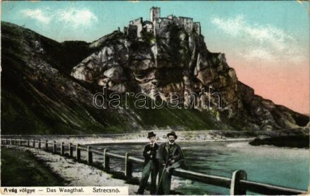 1913 Sztrecsnó, Sztrecsény, Strecno; Hrad Strecno / Sztrecsnó vára, Vágvölgy. Gansel Lipót 519. / castle ruins, Váh river valley (EK)