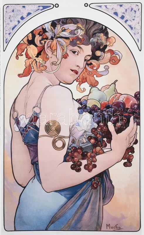 cca 2020 6 db modern Alfons Mucha nyomat, computer print, papír. 33x50 cm - Image 2