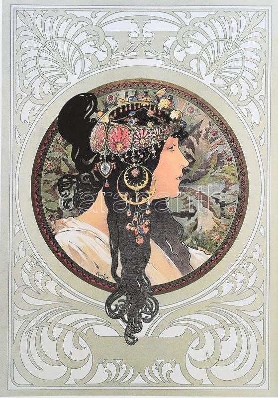 cca 2020 6 db modern Alfons Mucha nyomat, computer print, papír. 33x50 cm - Image 4