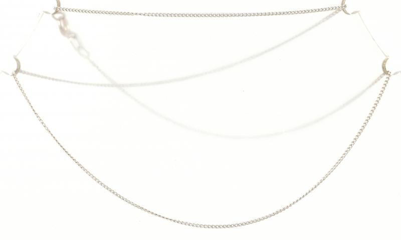 Ezüst (Ag) nyaklánc, jelzett, 1,2 g, h: 41 cm