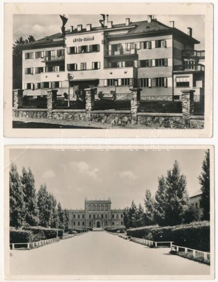 Sopron, Lövér szálló üdülő, teológia - 2 db modern Képzőművészeti Alap képeslap