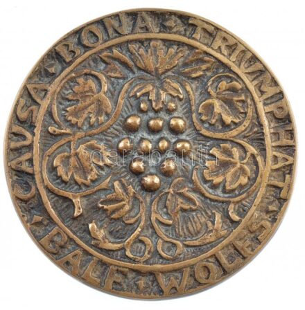 DN 'Causa bona triumphat - Balf Wolfs' Br emlékérem (62mm) T:2 ND 'Causa bona triumphat - Balf Wolfs' Br commemorative medallions (62mm) C:XF