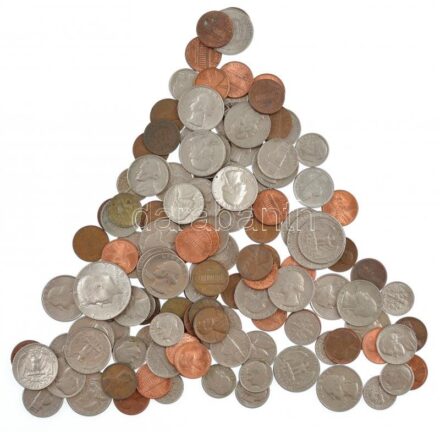 Amerikai Egyesült Államok 1906-2004. 1c-1/2$ (~500g) T:vegyes USA 1906-2004. 1 Cent - 1/2 Dollar (~500g) C:mixed