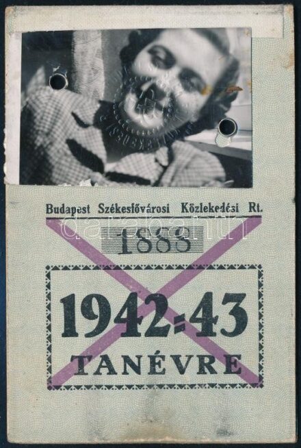 1942 Beszkárt arcképes igazolvány tanonchetijegy váltására