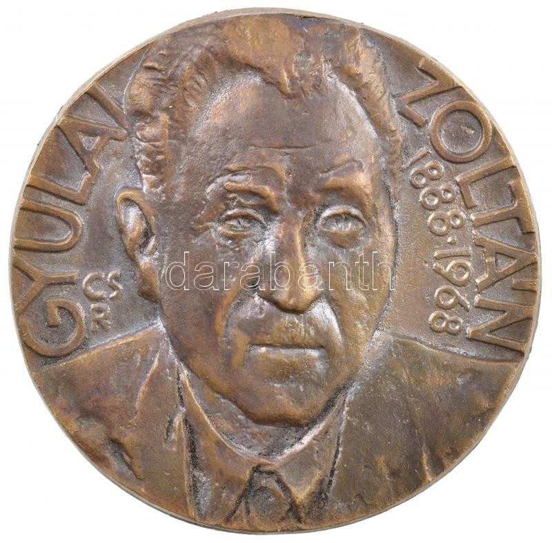 Csikszentmihályi Róbert (1940-2021) 1969- 'Gyulai Zoltán 1888-1968 / Az Eötvös Lóránd Fizikai Társulat Díja' kétoldalas bronz díjplakett (92mm) T:1-,2