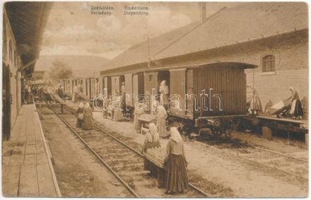 1912 Budapest XI. Hunyadi János keserűvíz-forrástelep, palackozott víz szétküldése vonattal + 'DRÁVATAMÁSI POSTAI ÜGYN' (Rb)
