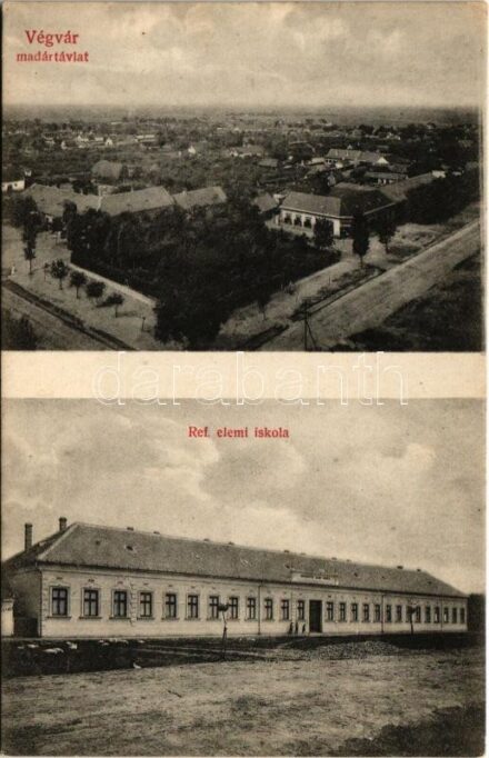 Végvár, Tormac; Madártávlat, Református elemi iskola / general view, Calvinist elementary school (EK)