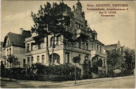 Swinoujscie, Swinemünde; Haus Auguste Viktoria. Augustastrasse 8. Bes. B. Lutze