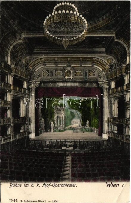 Wien, Vienna, Bécs; Bühne im k.k. Hof-Operntheater / operahouse, theatre, stage, interior (EK)