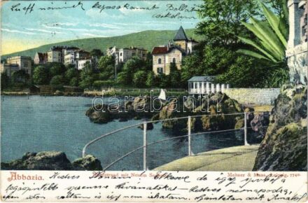 Abbazia, Opatija; Nordstrand mit Neuem Seebad / beach (EK)
