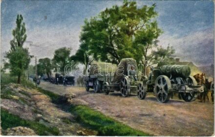 1916 Weltkrieg 1914-1916. Österr.-ungar. 30,5 cm Mörser-Batterie auf dem russischen Kriegsschauplatz / Világháború 1914-1916. Osztrák-magyar 30,5 cm-es mozsárágyúosztag az orosz hadszíntéren / WWI Austro-Hungarian K.u.K. military, mortar