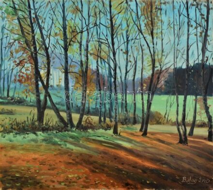 Balog jelzéssel. Őszi táj, 1990. Olaj, vászon. 55x61 cm