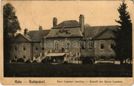 1907 Lajtakáta, Gata, Gattendorf; Schloss / Báró Laminet kastély / castle / Kastell (EK)