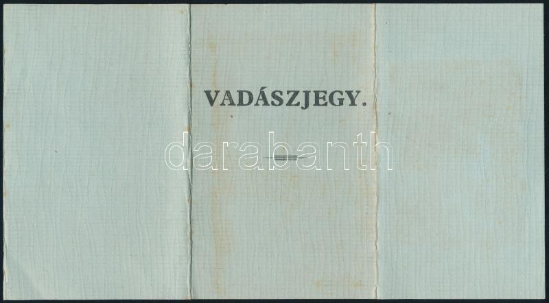 1943 Bp., Főhadnagy számára kiállított fényképes vadászjegy - Image 2