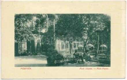 Pöstyén, Piestany; park részlet. W.L. Bp. 5746. Schultz Paula kiadása / park (vágott / cut)