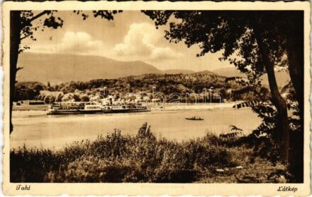 1938 Tahi, Tahitótfalu; látkép, gőzhajó (EK)
